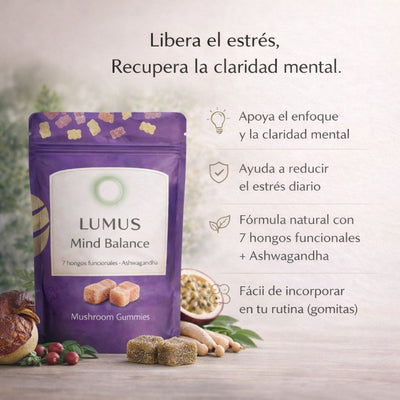 LUMUS Mind Balance - Gomitas funcionales de hongos de ashwagandha