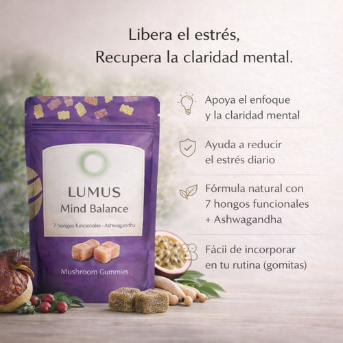 LUMUS Mind Balance - Gomitas funcionales de hongos de ashwagandha