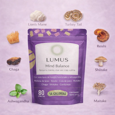 LUMUS Mind Balance - Gomitas funcionales de hongos de ashwagandha
