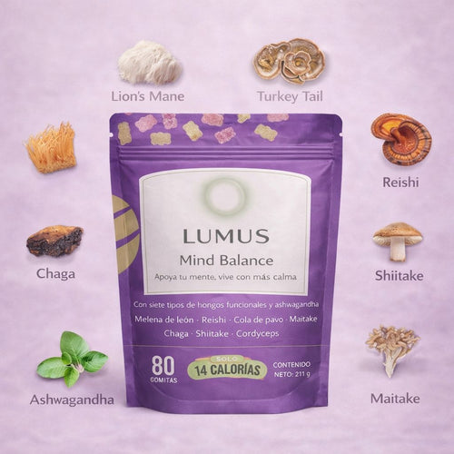 LUMUS Mind Balance - Gomitas funcionales de hongos de ashwagandha